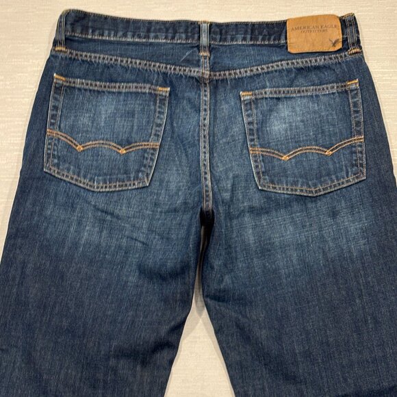 American Eagle Jeans Mens 34 x 32 Original Boot Medium Wash 100% Cotton Denim - Picture 8 of 15